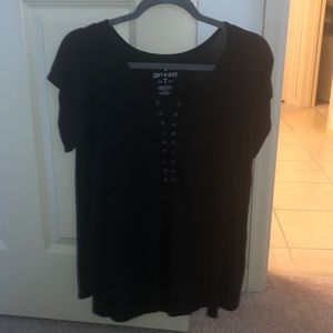 Black Criss Cross American Eagle Tee